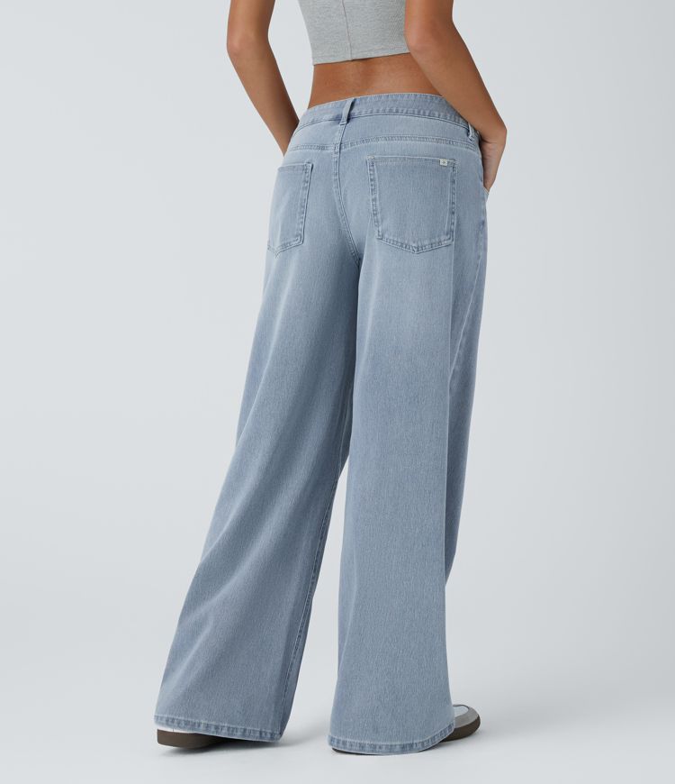 ColaFlex™ Low X - Jean taille basse avec fermeture bouton et zip, poches multiples à jambe large