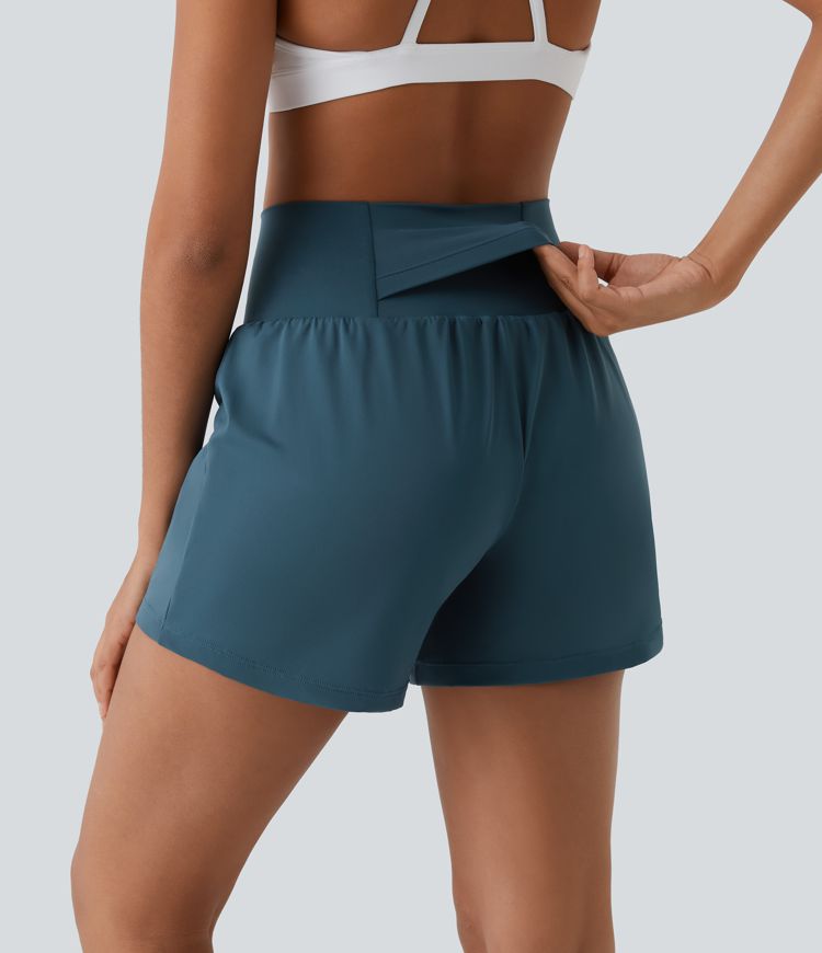 ColaShorts™ - Short de yoga 2 en 1 taille haute avec poche arrière et poche latérale