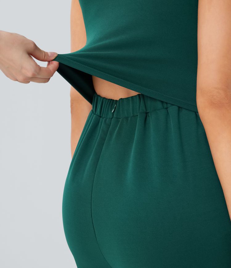 ColaSuit™ - Combinaison de soirée sans manches, col en V, poches latérales et zip invisible - Easy Peezy