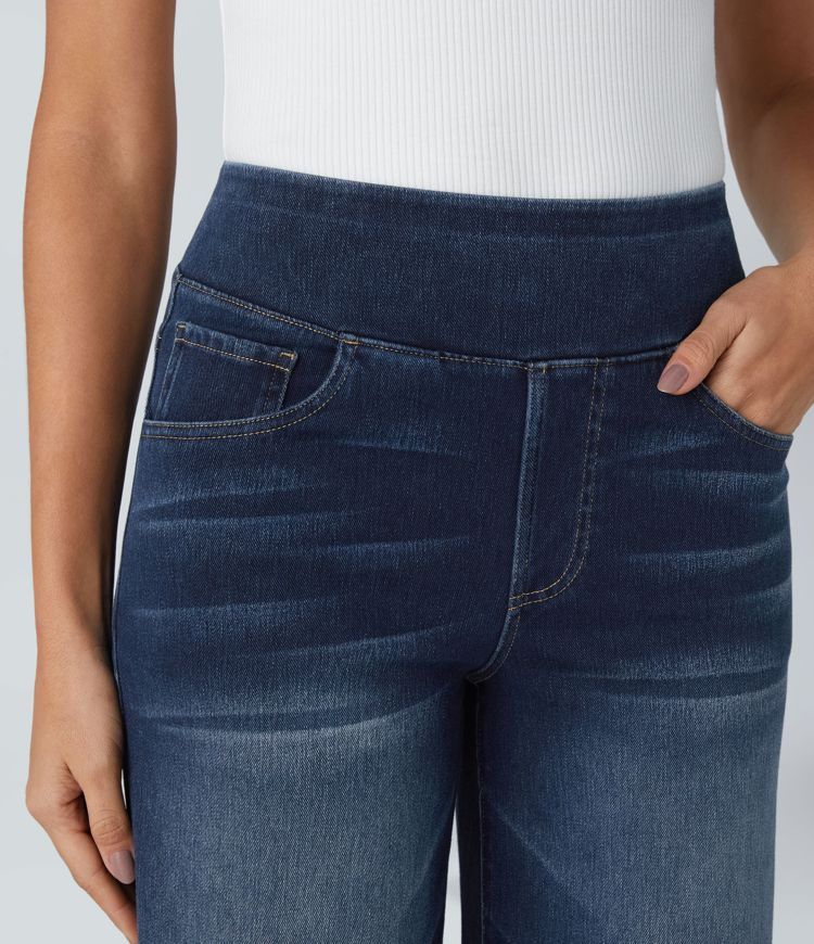 ColaFlex™ Jean décontracté taille haute, poches multiples et jambe large