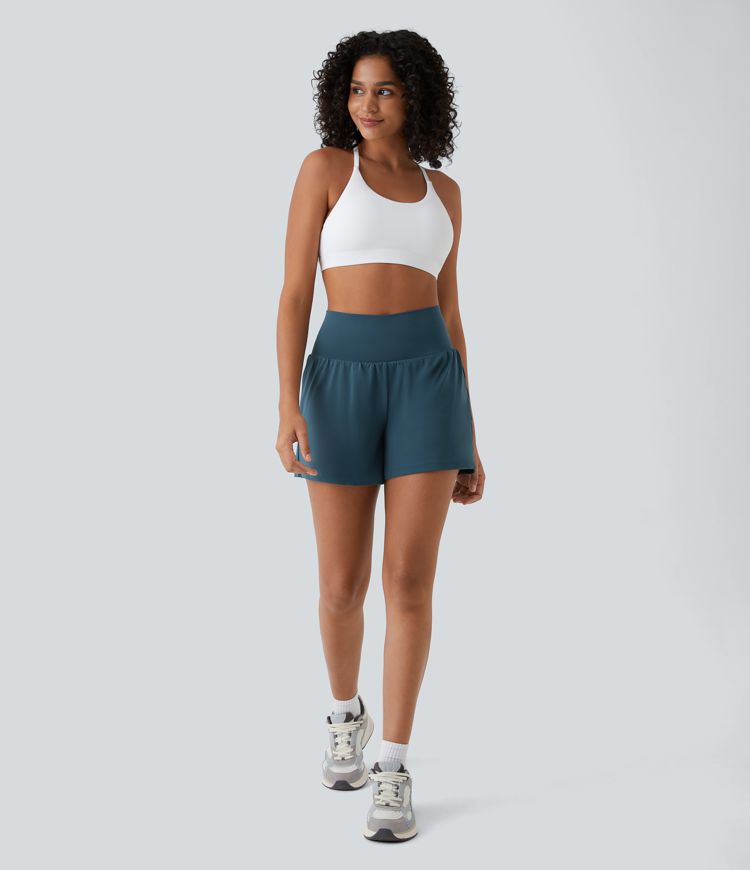 ColaShorts™ - Short de yoga 2 en 1 taille haute avec poche arrière et poche latérale