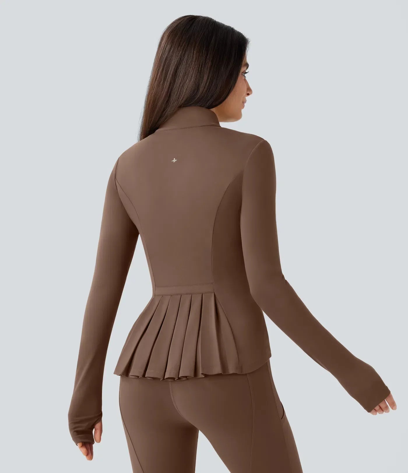ColaSoft™ - Veste slim d'équitation à col montant, manches avec trou pour le pouce et zip plissé