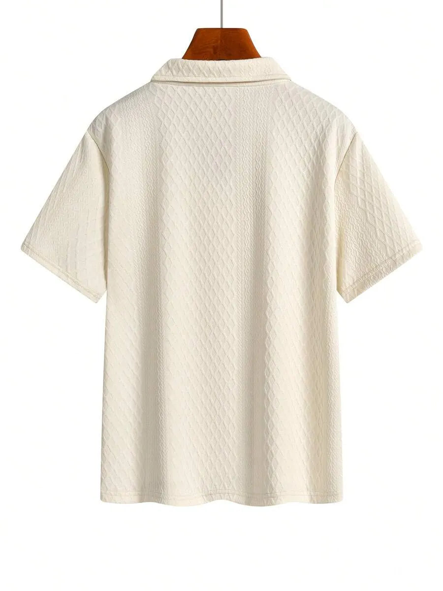 Ensemble athleisure pour homme, style décontracté pour le quotidien, les trajets et la maison, en tissu polyester respirant, couleur unie, motif diamant, polyvalent et sportif