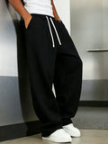 Pantalons Noir de survêtement décontractés coupe ample pour hommes