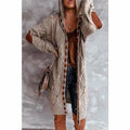 Cardigan long ample à capuche
